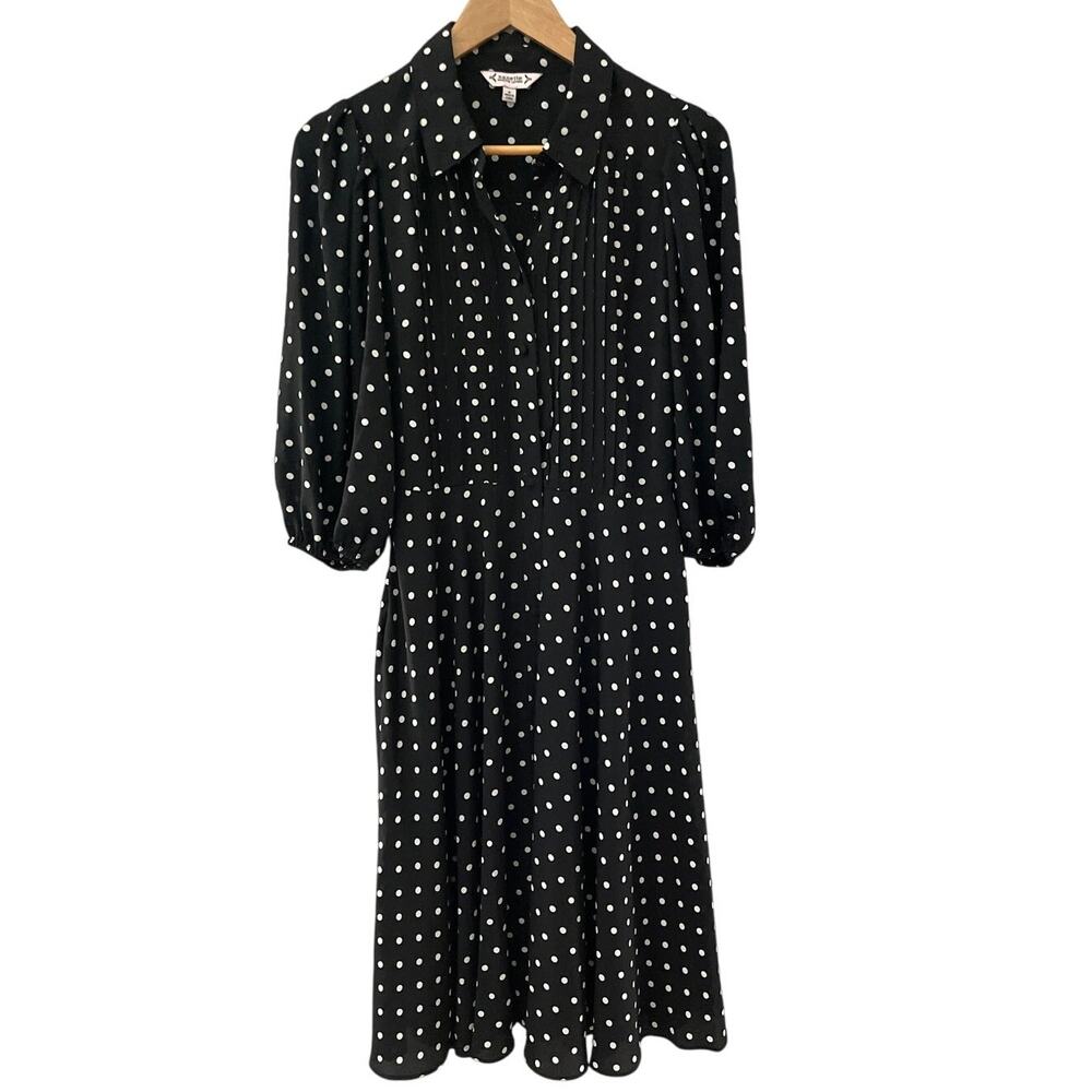 Nanette Lepore Black and White Polka Dot Midi Dress